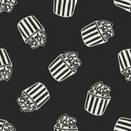 Doodle Popcorn seamless pattern background