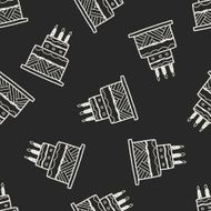 doodle cake seamless pattern background