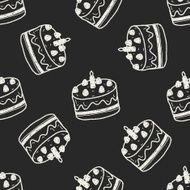 doodle cake seamless pattern background N2