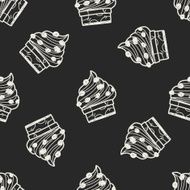doodle cake seamless pattern background N3