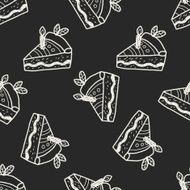 doodle cake seamless pattern background N5