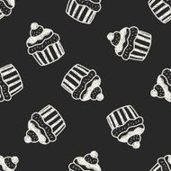doodle cake seamless pattern background N6