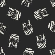 doodle cake seamless pattern background N7