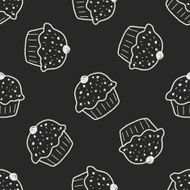 doodle cake seamless pattern background N8