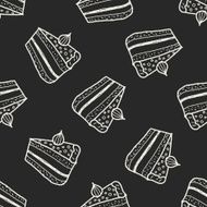doodle cake seamless pattern background N9