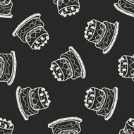 doodle cake seamless pattern background N10