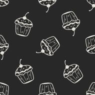 doodle cake seamless pattern background N11