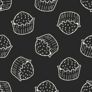 doodle cake seamless pattern background N13