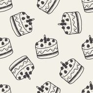 doodle cake seamless pattern background N15