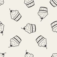 doodle cake seamless pattern background N16