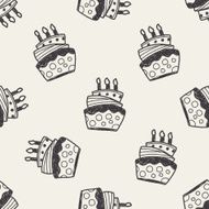 doodle cake seamless pattern background N17