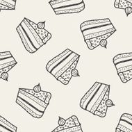 doodle cake seamless pattern background N21