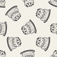 doodle cake seamless pattern background N22