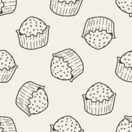 doodle cake seamless pattern background N24