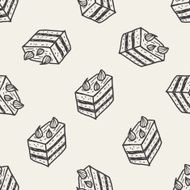 doodle cake seamless pattern background N25