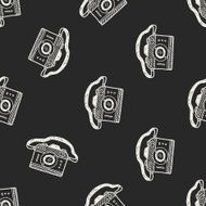 doodle camera seamless pattern background N7