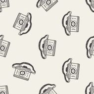 doodle camera seamless pattern background N8