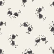 doodle Cheers seamless pattern background N3