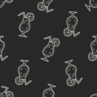 doodle cocktail seamless pattern background N2
