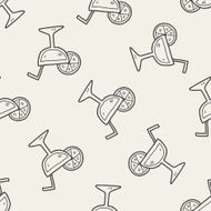 doodle cocktail seamless pattern background N5