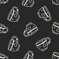 doodle coffee and tea seamless pattern background N2