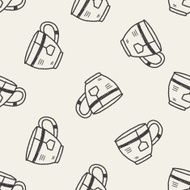 doodle coffee and tea seamless pattern background N4