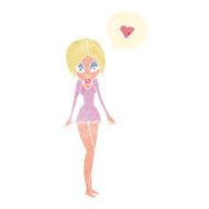 cartoon woman with love heart N4