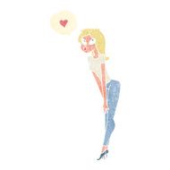 cartoon woman with love heart N5