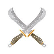 cartoon crossed swords