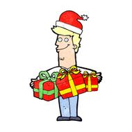 cartoon man with gifts N2