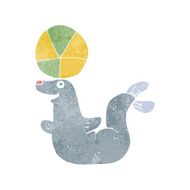 cartoon seal with ball N2