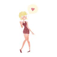 cartoon woman in love N25