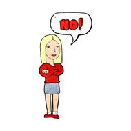 cartoon woman saying no N2