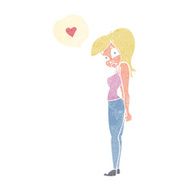 cartoon woman in love N26