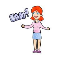 cartoon woman saying easy N3