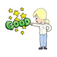 cartoon woman pointing out the good N2