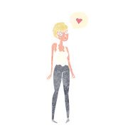 cartoon woman in love N27