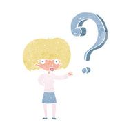 cartoon woman with question N6