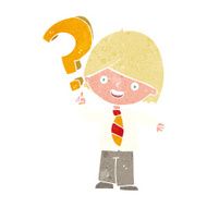 cartoon boy with question