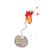 cartoon bomb with face