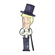 cartoon man wearing top hat N19
