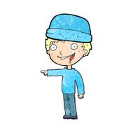cartoon man wearing winter hat N21