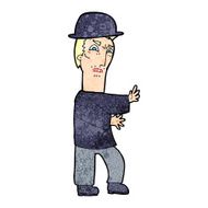 cartoon man wearing bowler hat N8