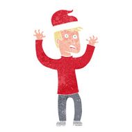cartoon man ready for christmas N13