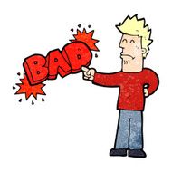 cartoon man pointing out the bad N4