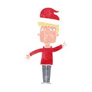 cartoon man ready for christmas N15