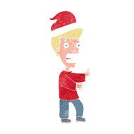 cartoon man ready for christmas N16