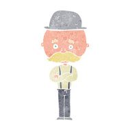 cartoon man wearing bowler hat N9