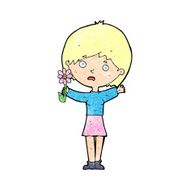 cartoon woman with flower N2