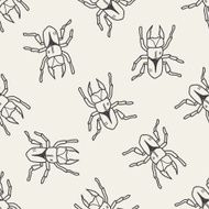 beetle doodle seamless pattern background